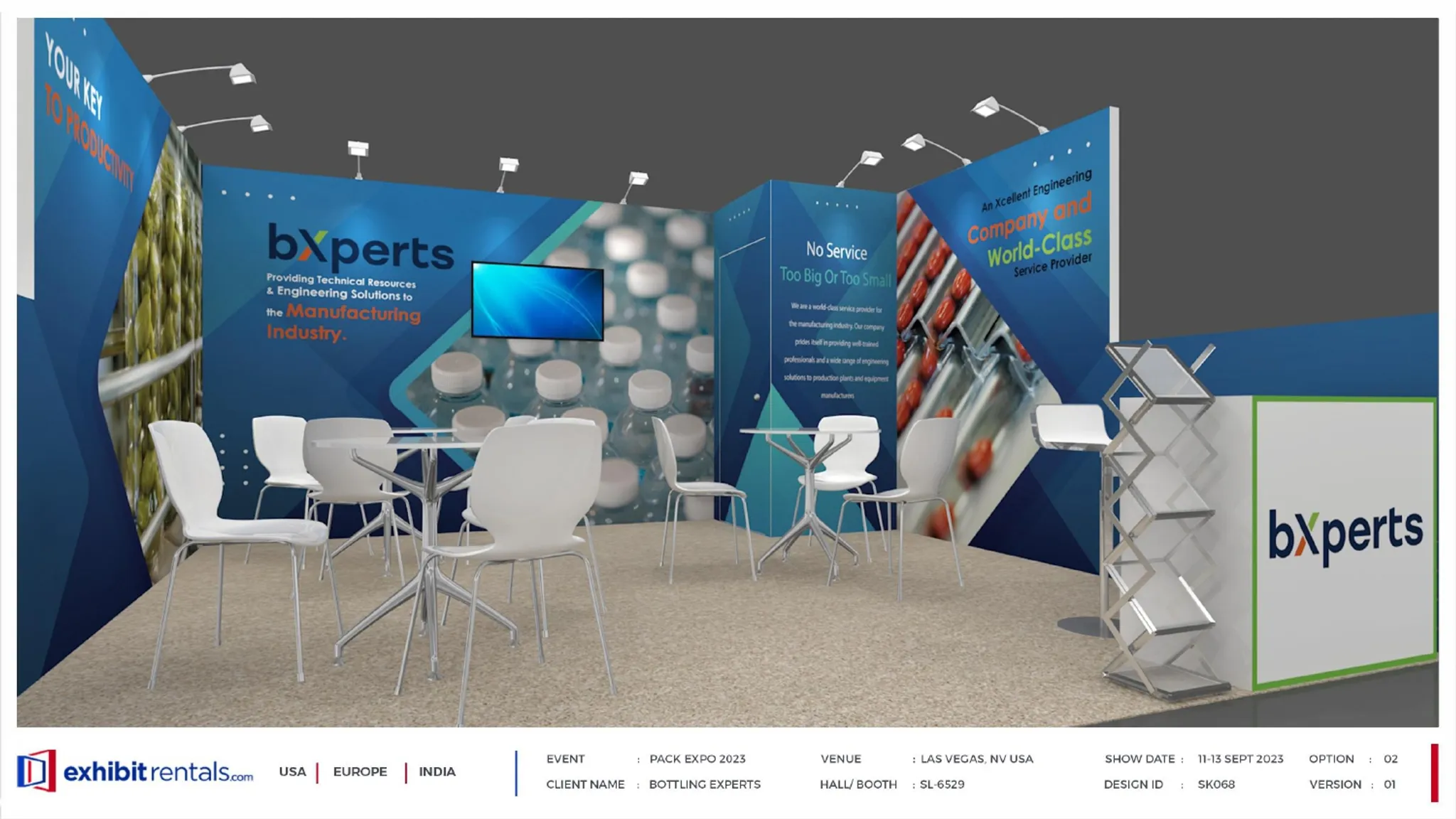 15x15 Inline booth design by Exhibit-Rentals